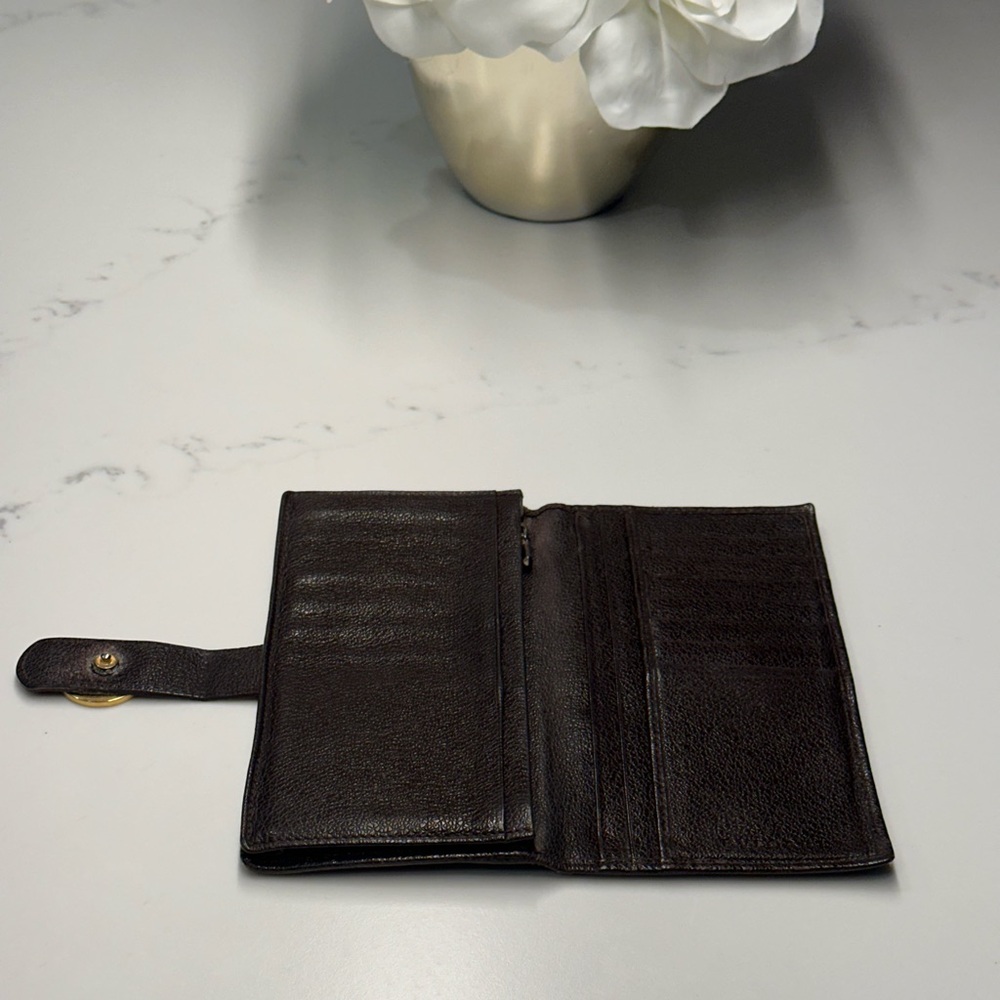 Bulgari Dark Chocolate Brown B Zero Bifold Leather Wallet Vintage - Picture 7 of 14